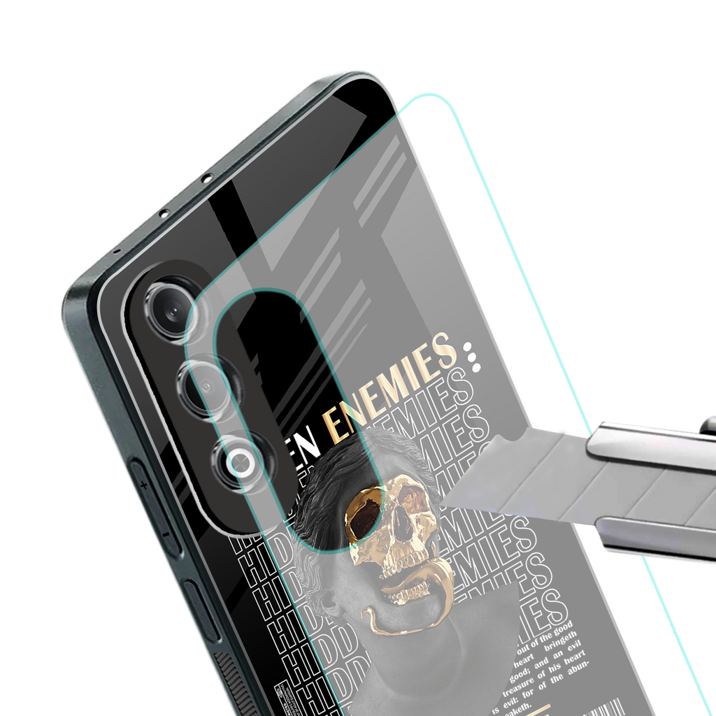 hidden enemies back phone cover | glass case for oneplus nord ce 4