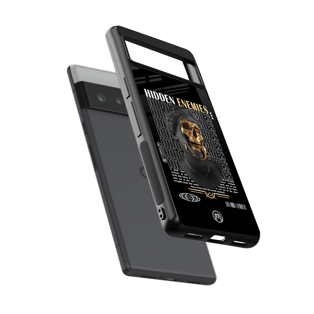 hidden enemies back phone cover | glass case for google pixel 6 pro
