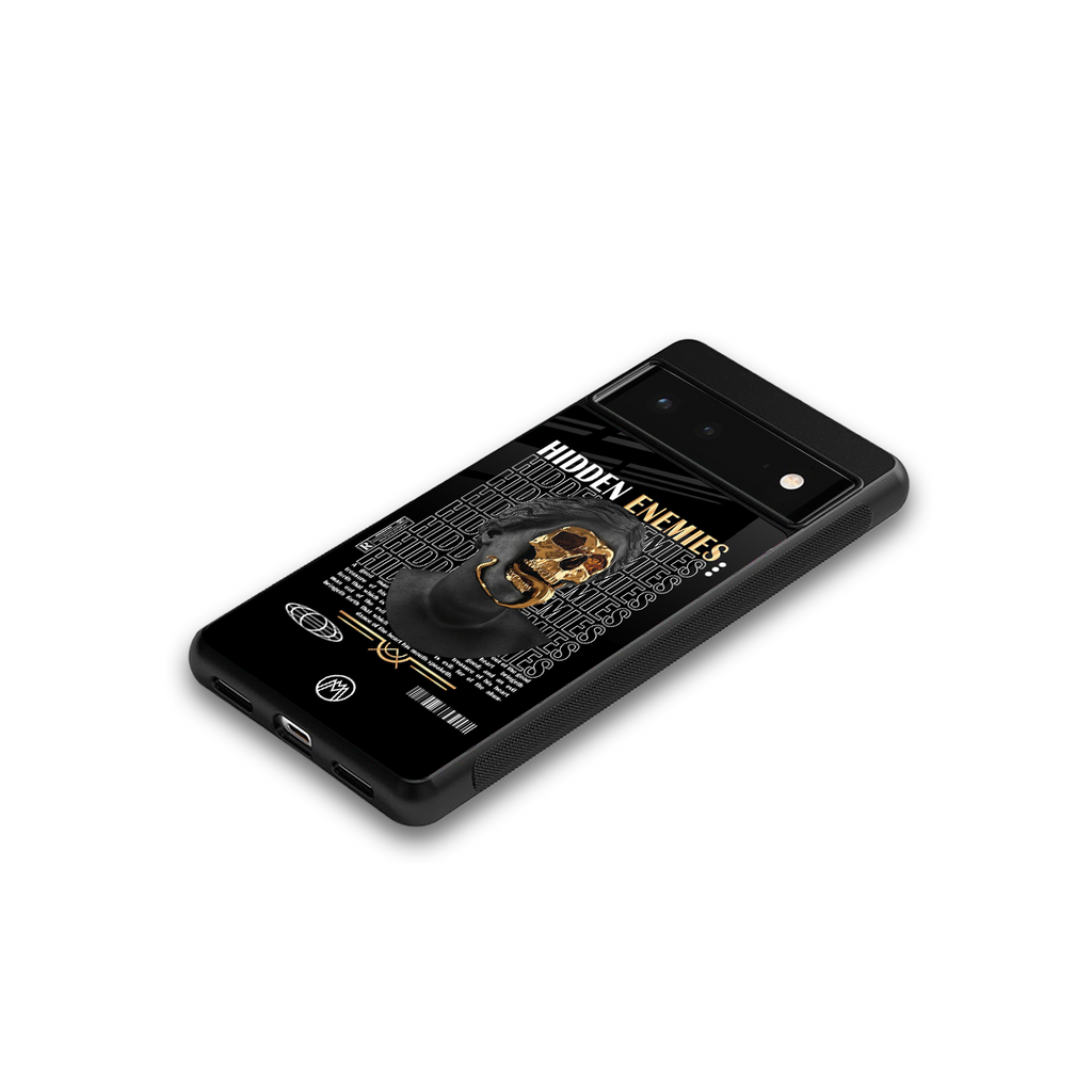 hidden enemies back phone cover | glass case for google pixel 6