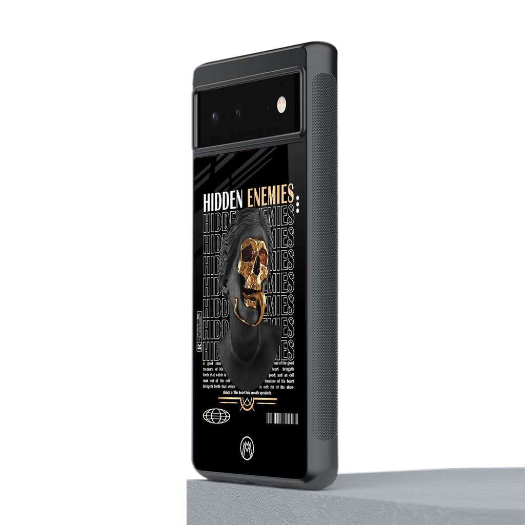 hidden enemies back phone cover | glass case for google pixel 6
