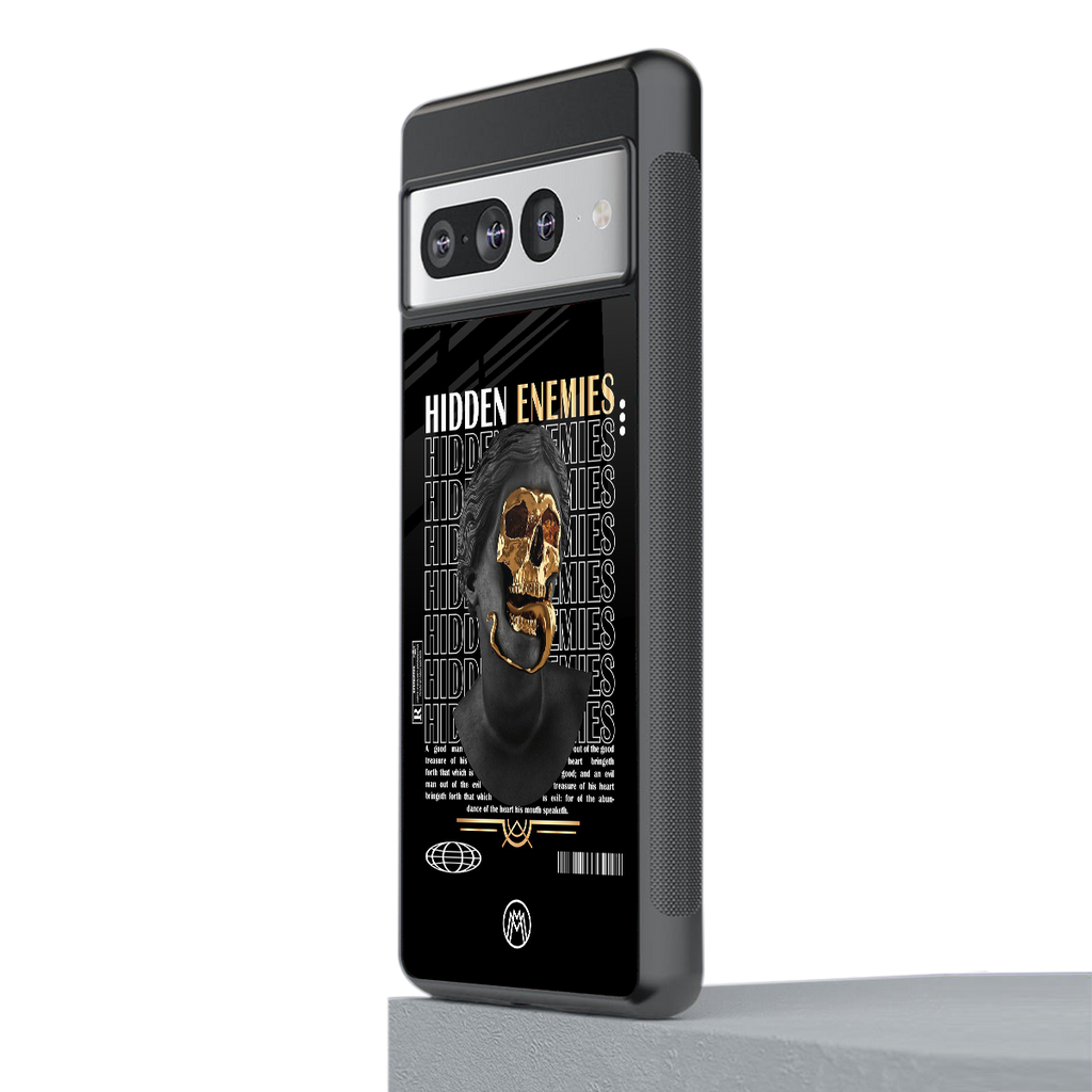 hidden enemies back phone cover | glass case for google pixel 7 pro