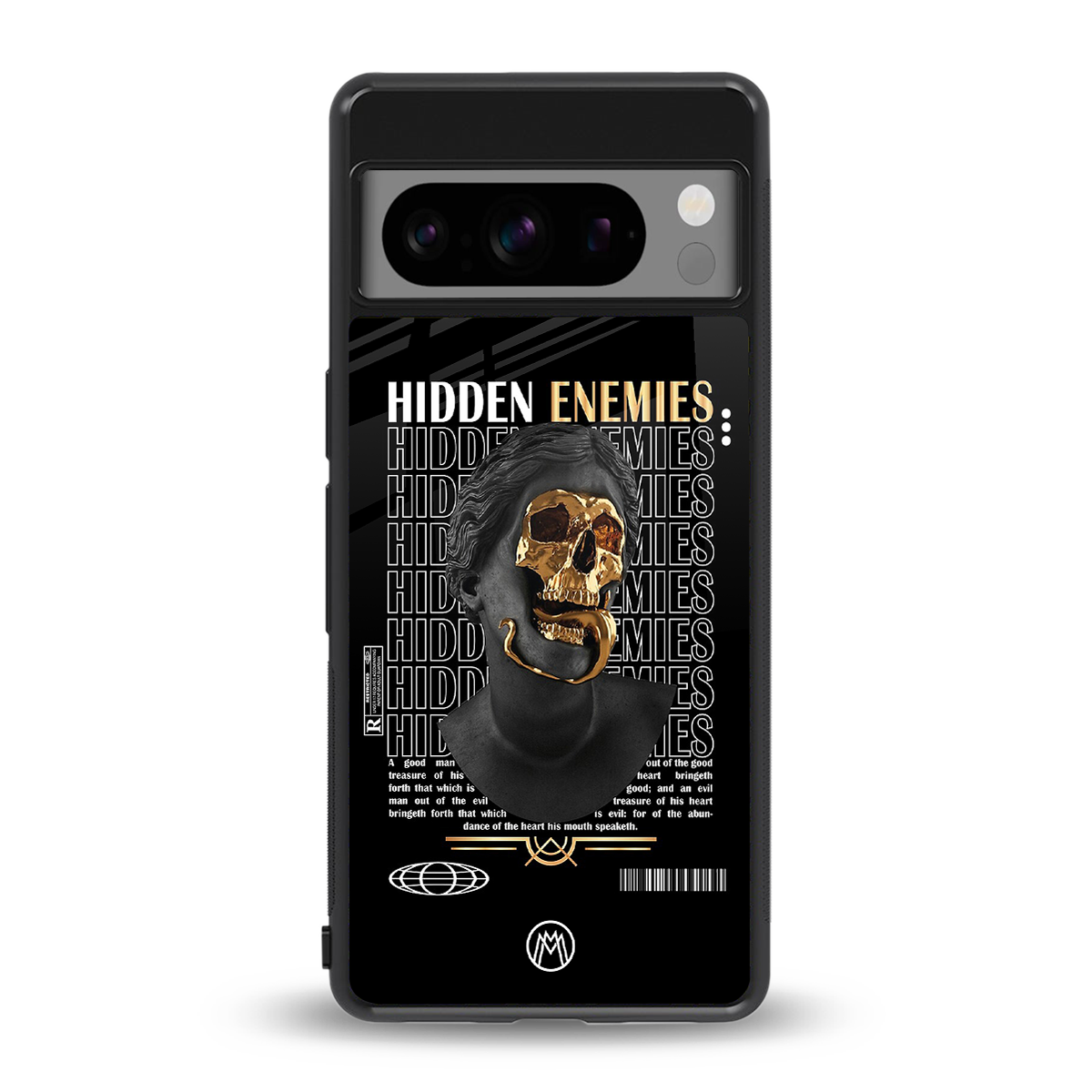 hidden enemies back phone cover | glass case for google pixel 8 pro