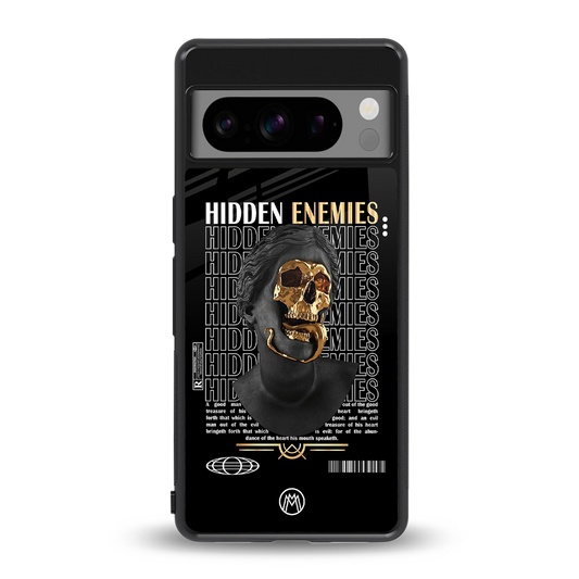 hidden enemies back phone cover | glass case for google pixel 8 pro