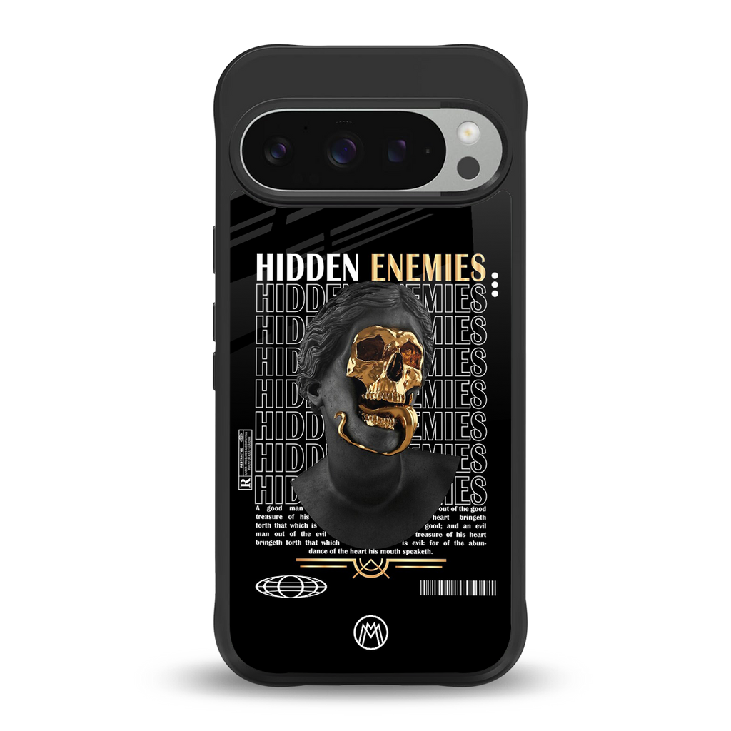 hidden enemies back phone cover | glass case for google pixel 9 pro