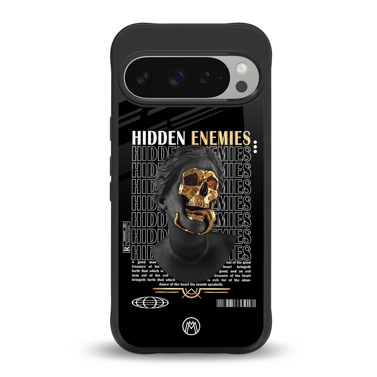 hidden enemies back phone cover | glass case for google pixel 9 pro xl