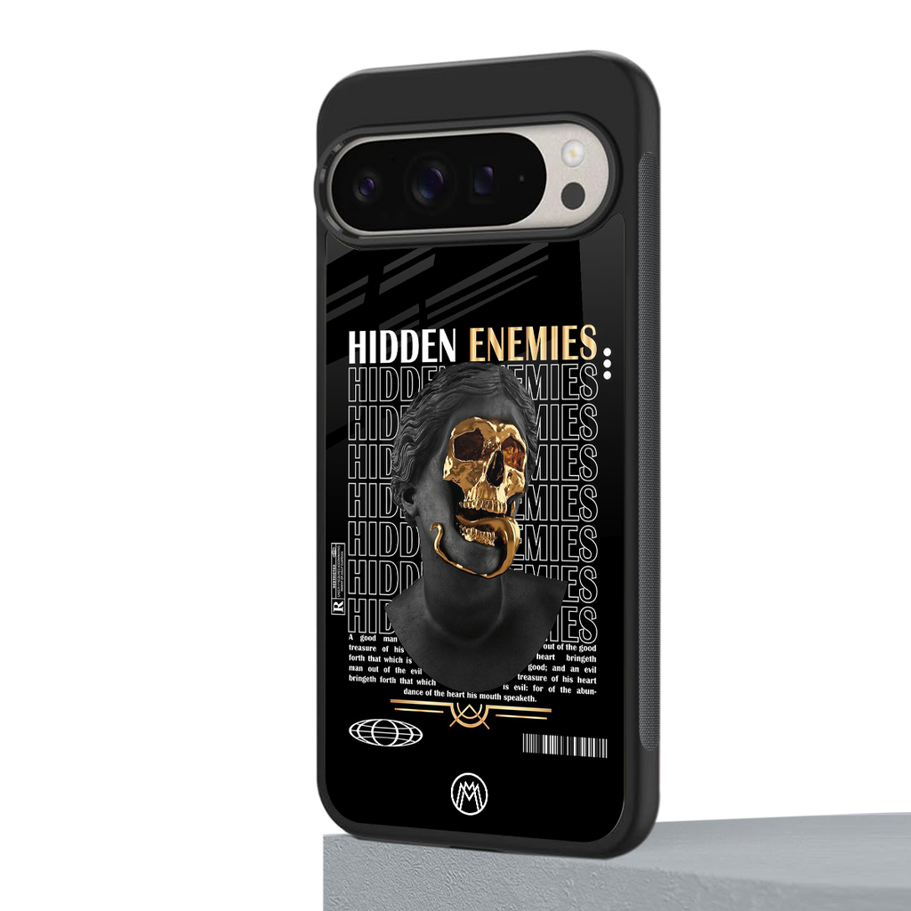 hidden enemies back phone cover | glass case for google pixel 9 pro