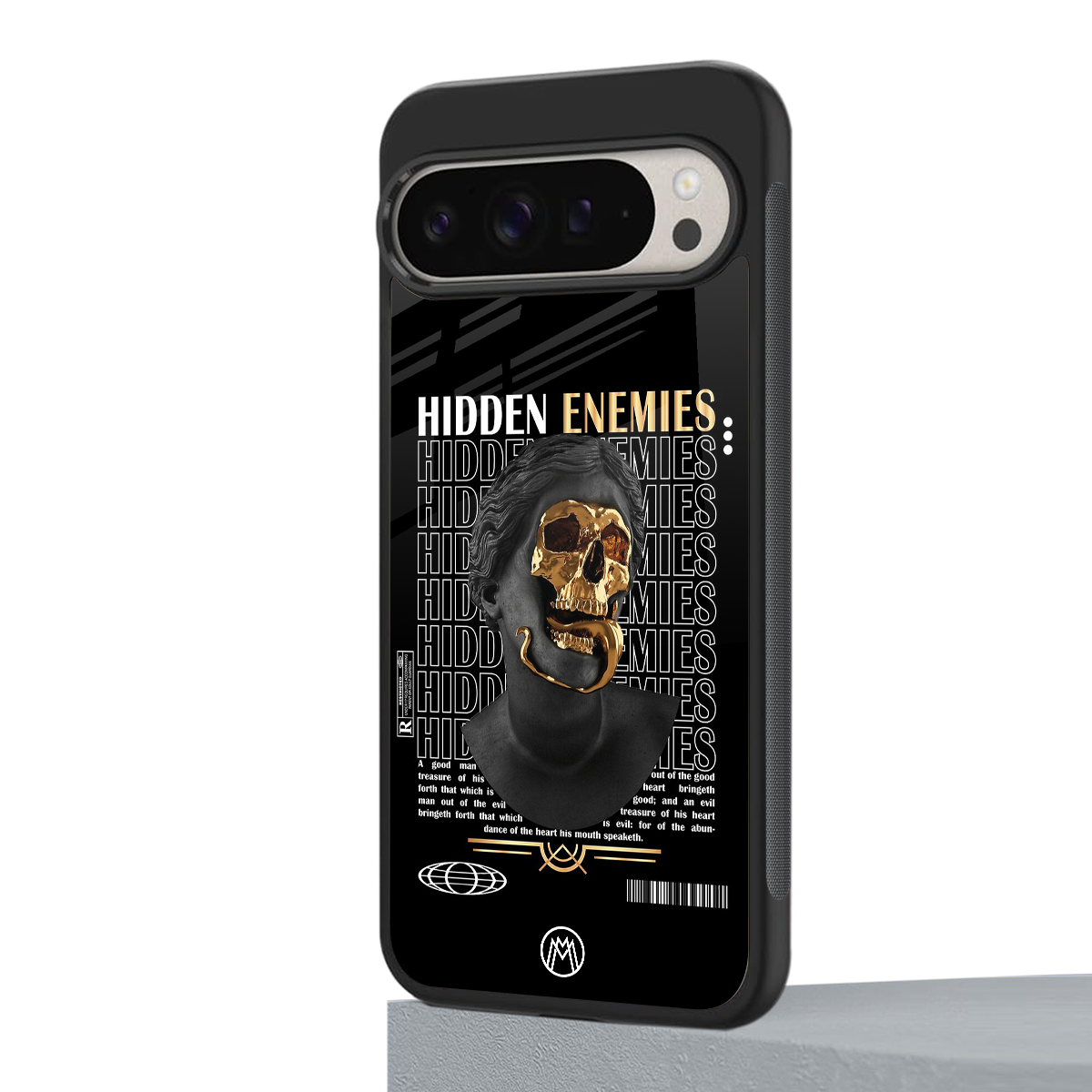 hidden enemies back phone cover | glass case for google pixel 9 pro xl