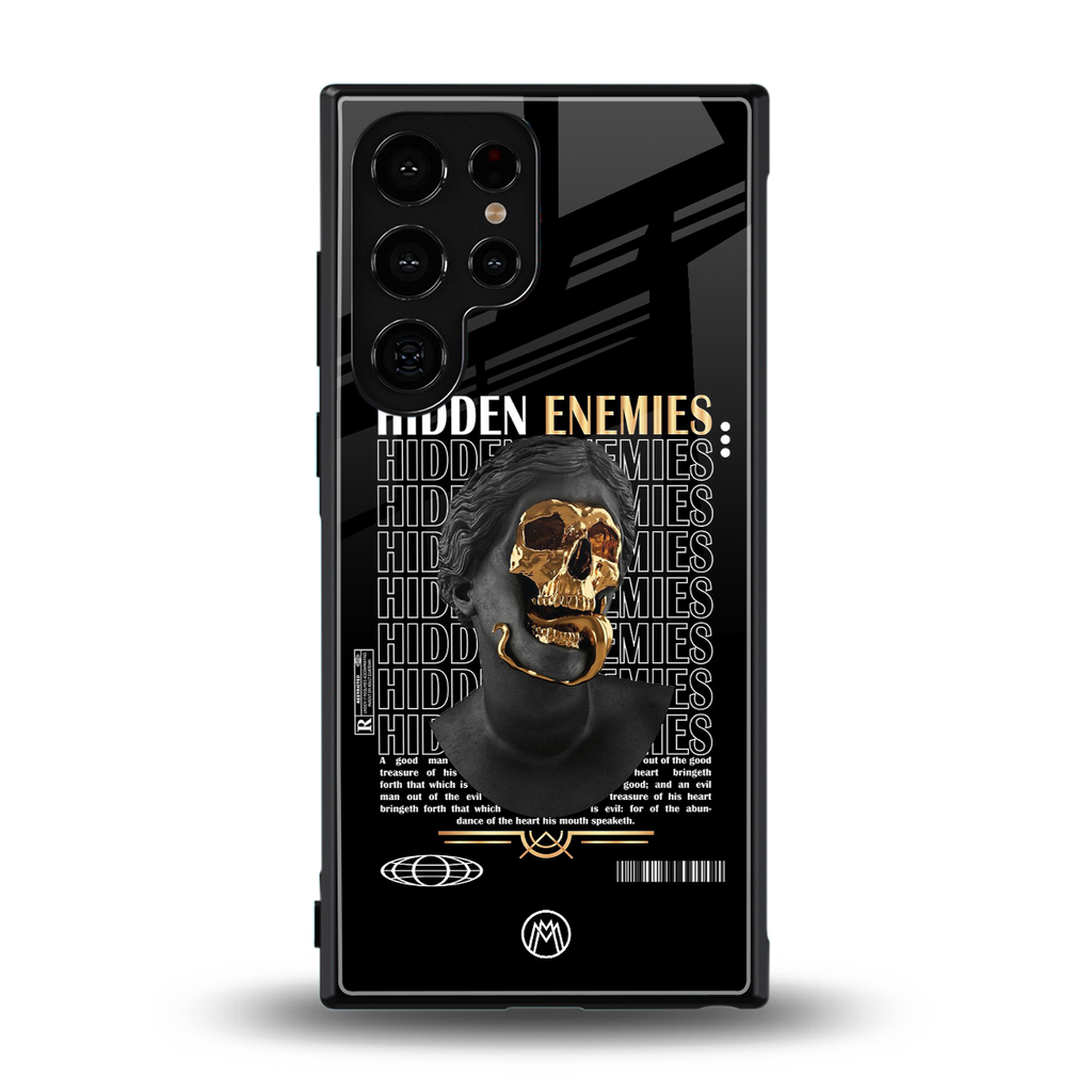 hidden enemies back phone cover | glass case for samsung galaxy s23 ultra