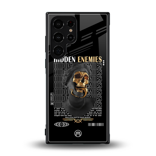 hidden enemies back phone cover | glass case for samsung galaxy s23 ultra