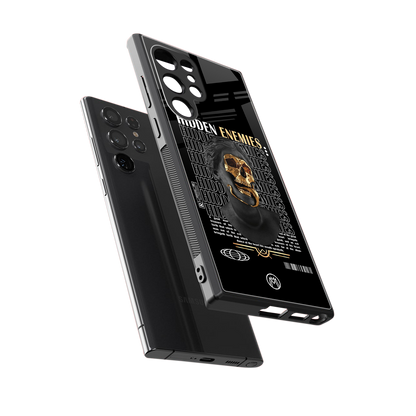 hidden enemies back phone cover | glass case for samsung galaxy s24 ultra