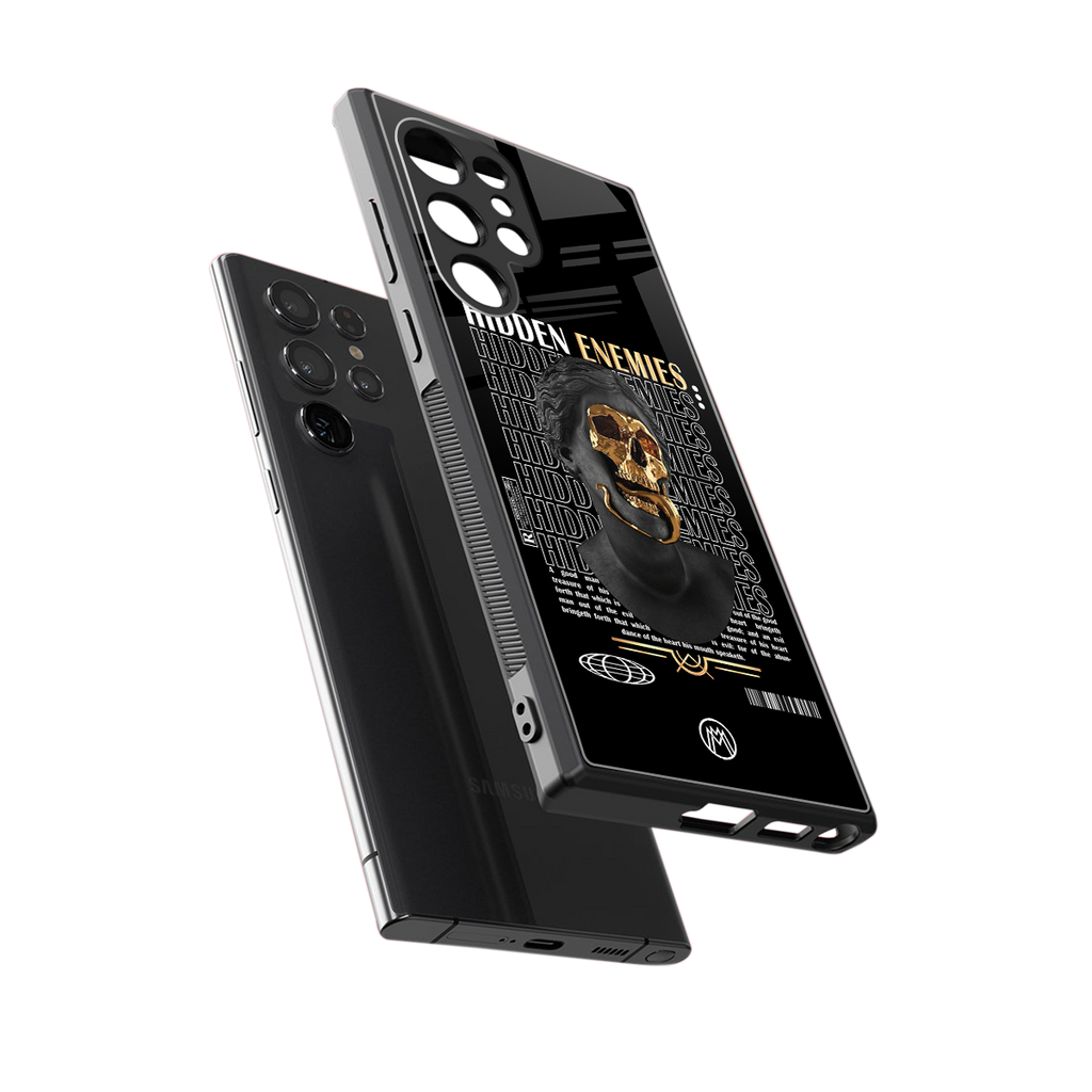 hidden enemies back phone cover | glass case for samsung galaxy s23 ultra