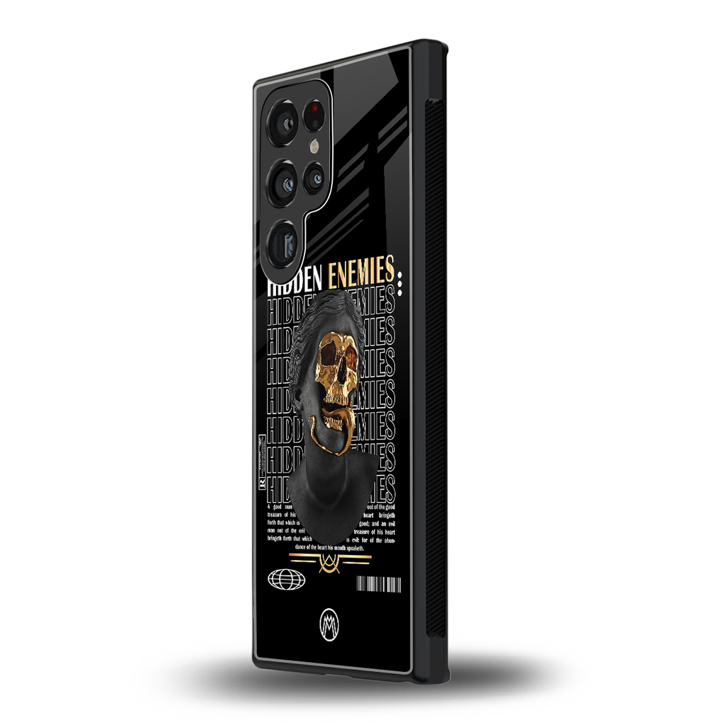 hidden enemies back phone cover | glass case for samsung galaxy s23 ultra