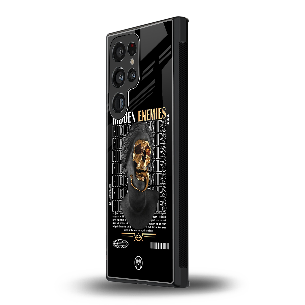hidden enemies back phone cover | glass case for samsung galaxy s23 ultra