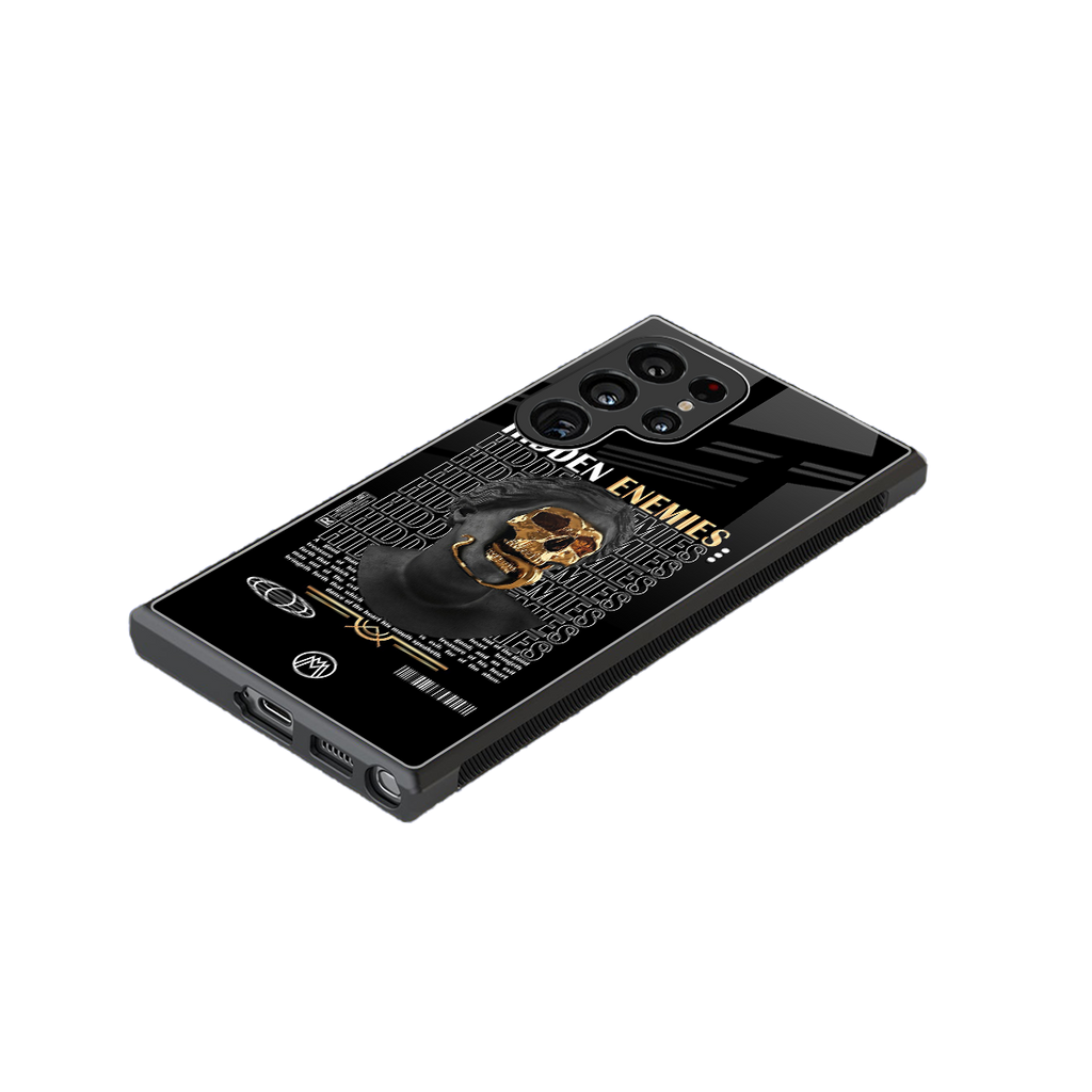 hidden enemies back phone cover | glass case for samsung galaxy s23 ultra