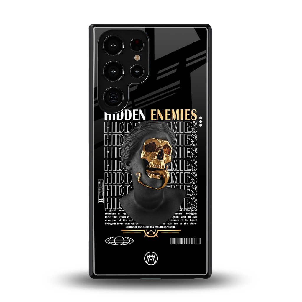 hidden enemies back phone cover | glass case for samsung galaxy s25 ultra
