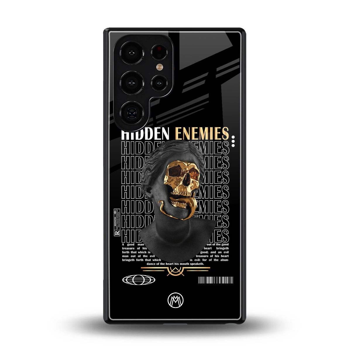 hidden enemies back phone cover | glass case for samsung galaxy s25 ultra