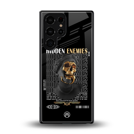 hidden enemies back phone cover | glass case for samsung galaxy s25 ultra