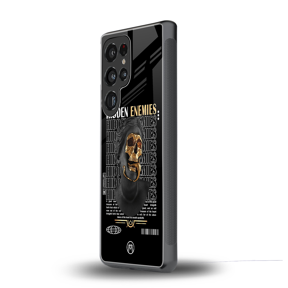 hidden enemies back phone cover | glass case for samsung galaxy s25 ultra