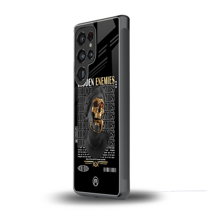 hidden enemies back phone cover | glass case for samsung galaxy s25 ultra