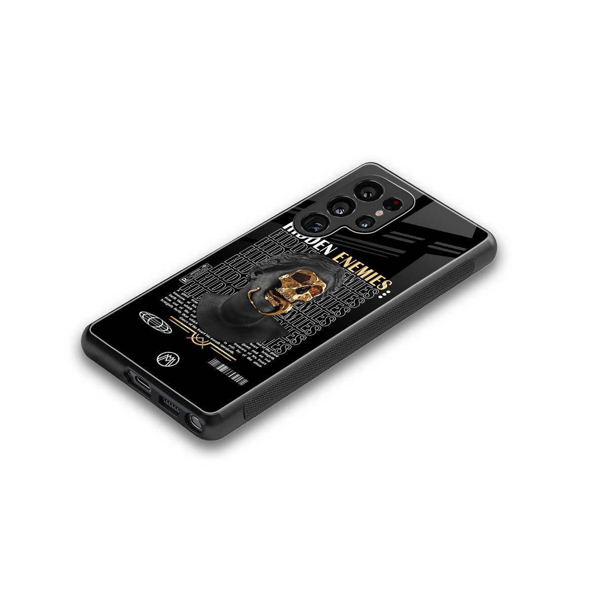 hidden enemies back phone cover | glass case for samsung galaxy s25 ultra