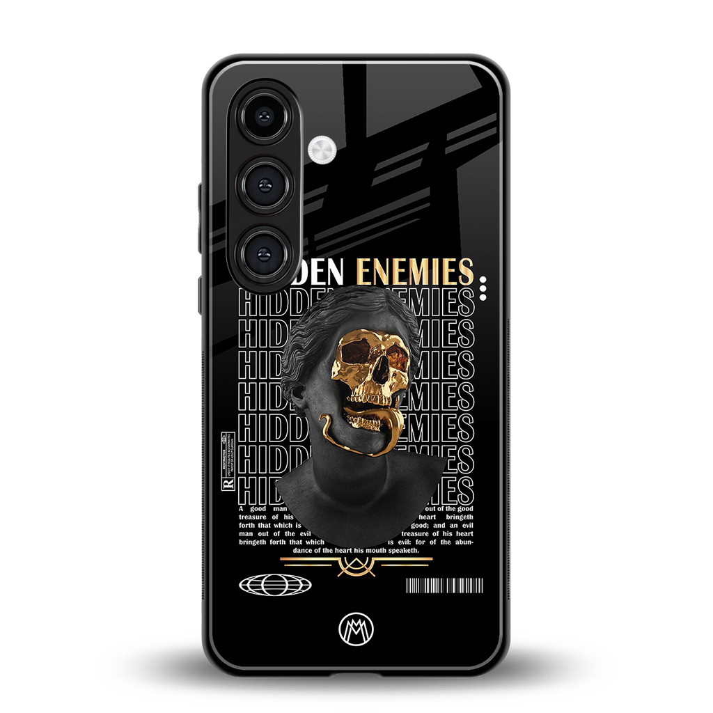 hidden enemies back phone cover | glass case for samsung galaxy s24