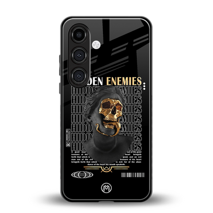 hidden enemies back phone cover | glass case for samsung galaxy s24 plus