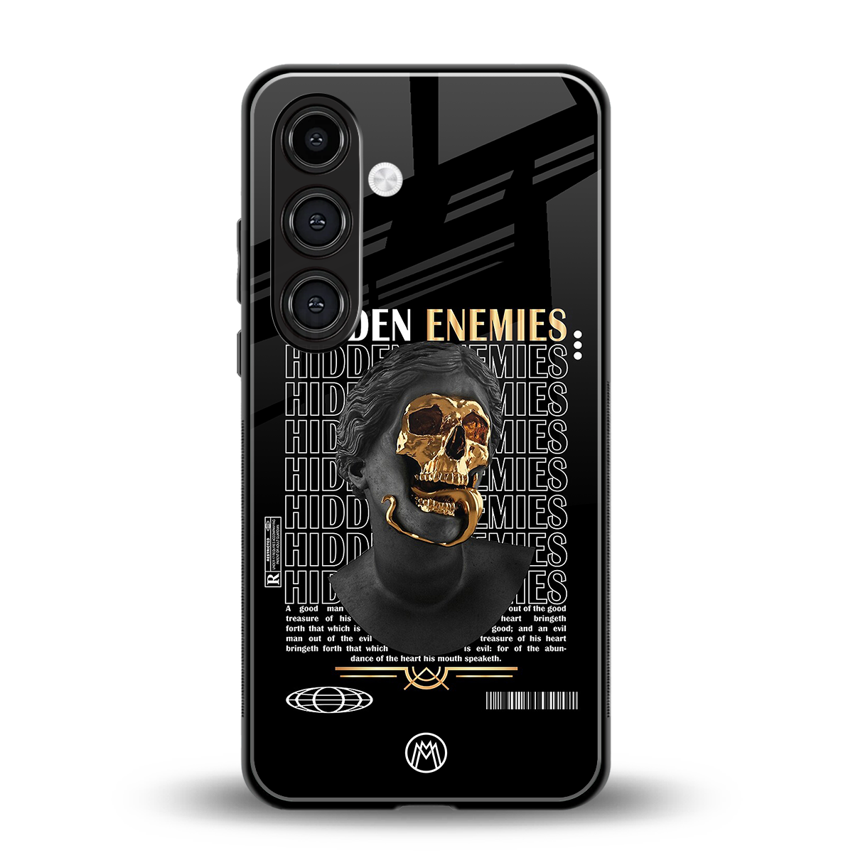 hidden enemies back phone cover | glass case for samsung galaxy s23 plus