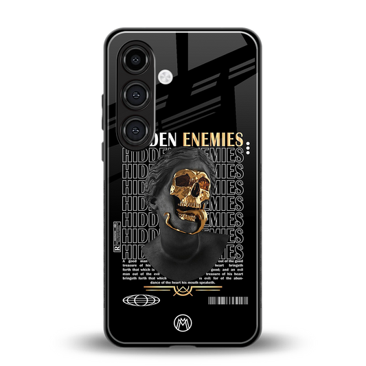 hidden enemies back phone cover | glass case for samsung galaxy s23 plus