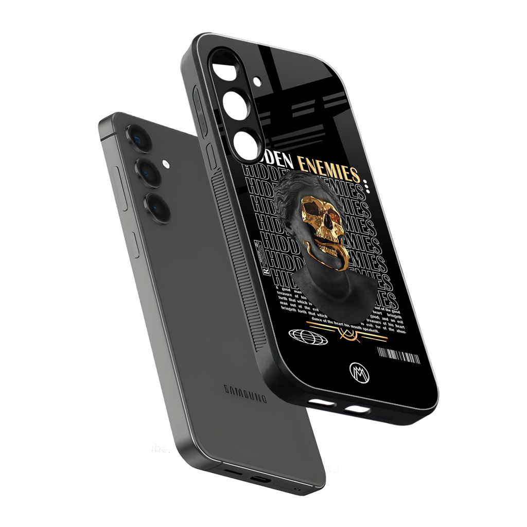 hidden enemies back phone cover | glass case for samsung galaxy s24