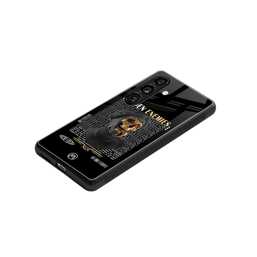 hidden enemies back phone cover | glass case for samsung galaxy s25