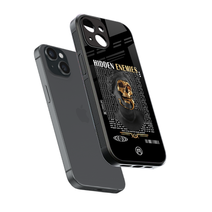 hidden enemies back phone cover | glass case for iphone 15