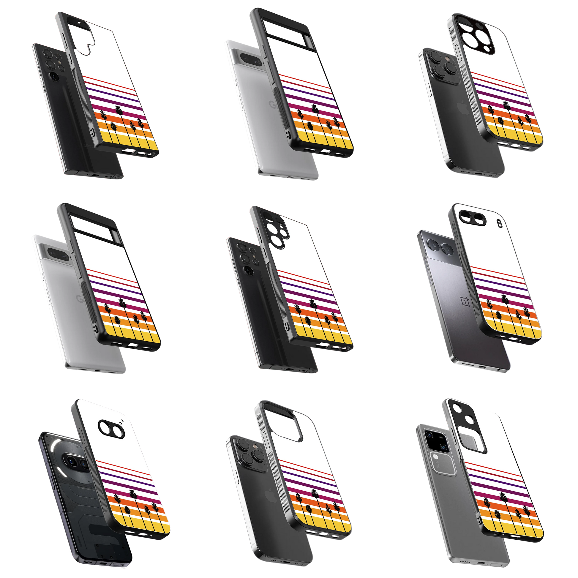 Durable Glass Back Mobile Case for iPhone, Samsung, OnePlus, Google Pixel, Redmi, Vivo, Oppo