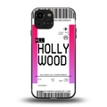 hollywood boarding pass ticket back phone cover | glass case for iphone 13 mini
