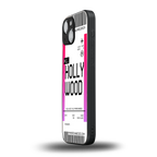 hollywood boarding pass ticket back phone cover | glass case for iphone 13 mini