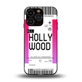 hollywood boarding pass ticket back phone cover | glass case for iphone 13 pro