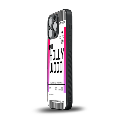 hollywood boarding pass ticket back phone cover | glass case for iphone 13 pro