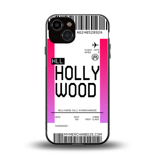 hollywood boarding pass ticket back phone cover | glass case for iphone 13