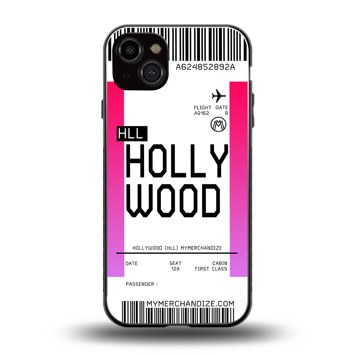 hollywood boarding pass ticket back phone cover | glass case for iphone 14 plus