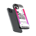 hollywood boarding pass ticket back phone cover | glass case for iphone 14 plus