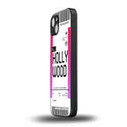 hollywood boarding pass ticket back phone cover | glass case for iphone 14 plus