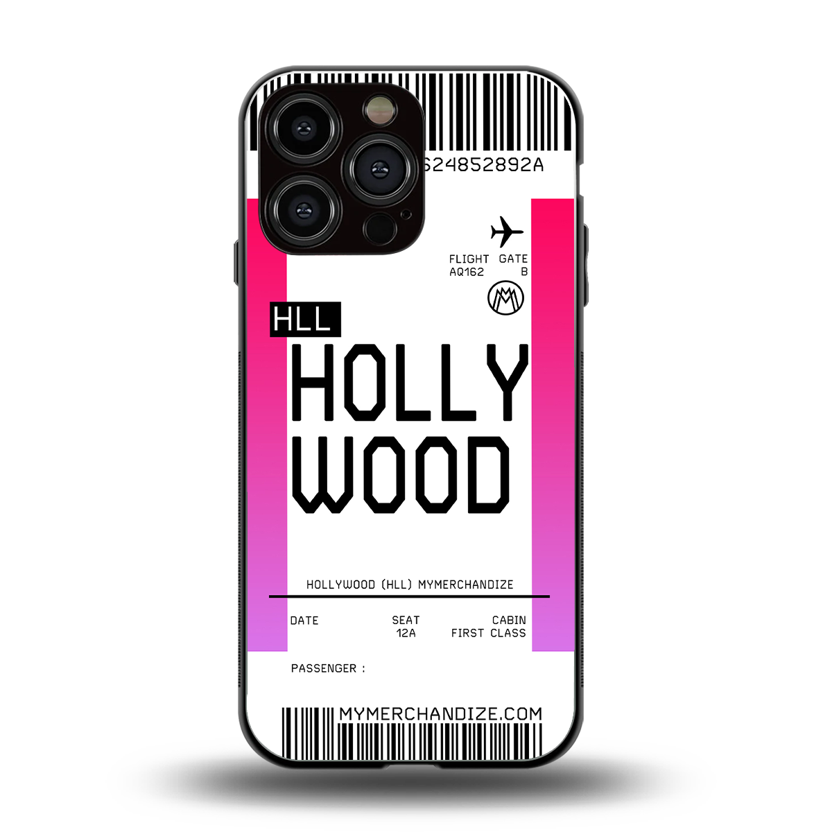 hollywood boarding pass ticket back phone cover | glass case for iphone 14 pro max