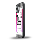 hollywood boarding pass ticket back phone cover | glass case for iphone 14 pro max