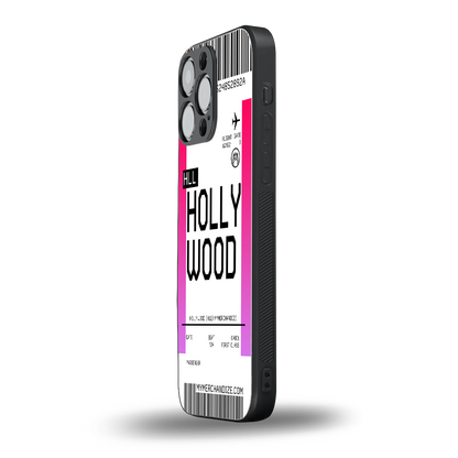 hollywood boarding pass ticket back phone cover | glass case for iphone 14 pro max