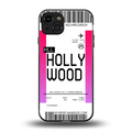 hollywood boarding pass ticket back phone cover | glass case for iphone 15