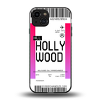 hollywood boarding pass ticket back phone cover | glass case for iphone 15