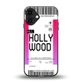 hollywood boarding pass ticket back phone cover | glass case for iphone 16 plus