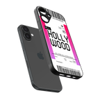 hollywood boarding pass ticket back phone cover | glass case for iphone 16 plus