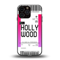 hollywood boarding pass ticket back phone cover | glass case for iphone 16 pro max
