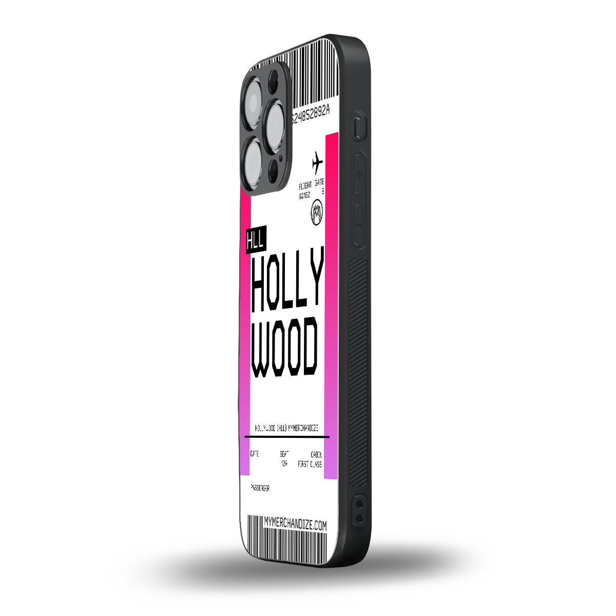 hollywood boarding pass ticket back phone cover | glass case for iphone 16 pro max