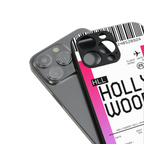 hollywood boarding pass ticket back phone cover | glass case for iphone 14 pro max